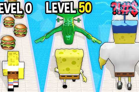 Monster School: SpongeBob Run GamePlay Mobile Game Runner Game Max Level LVL – Minecraft Animation