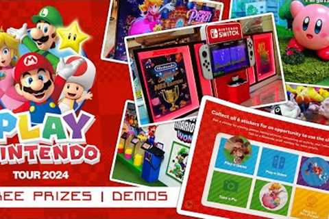 Play Nintendo Tour 2024 - FREE Claw Game Prizes, Demos - Switch Games E3 Booths Game Room #nintendo