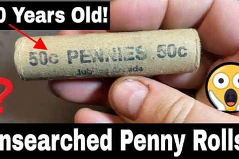 Opening 70 Year Old Unsearched Wheat Penny Rolls from Old Arcade